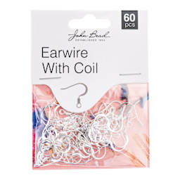John Bead Must Have Findings Earwires - w/ Coil, Pkg of 60, Silver, 18 mm front of packaging
