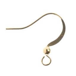 John Bead Must Have Findings Earwires - w/ Bead, Pkg of 60, Gold, 18 mm