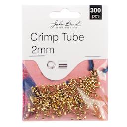John Bead Must Have Findings Crimp Tubes - Pkg of 300, Gold, 2 mm Dia. front of packaging