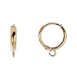 John Bead Must Have Findings Huggie Hoops - Gold, 12 mm x 13.5 mm