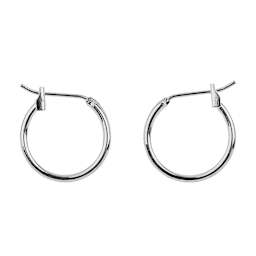 John Bead Must Have Findings Huggie Hoops - Silver, 16 mm