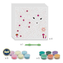 Djeco Le Grand Artist Glow in the Dark Sands Kit - Garden Lights (Kit contents)