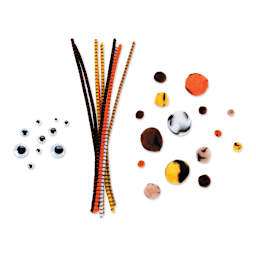 Darice Pom Pom and Chenille Craft Kit - Striped
