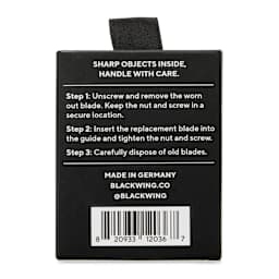 Blackwing One-Step Long Point Sharpener Replacement Blades - Pkg of 3 back of box