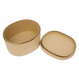 DecoPatch Paper Mache Boxes - Ovals, Set of 3, one box with lid off