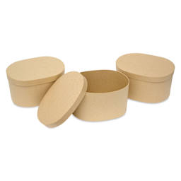 DecoPatch Paper Mache Boxes - Ovals, Set of 3