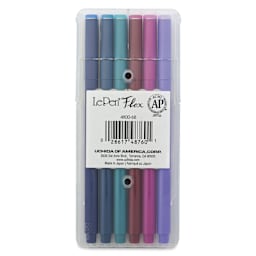 Marvy Uchida LePen Flex Marker - Set of 6, Jewel, back of the packaging