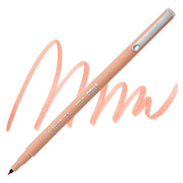Marvy Uchida LePen Flex Marker - Coral Peach, swatch and marker