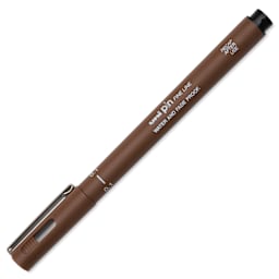 Uni Pin Fine Liner Pen - 0.1 mm,  Sepia, cap on