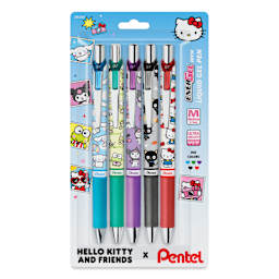 Pentel EnerGel RTX Gel Pens - Hello Kitty, Primary, Set of 5, 0.7 mm, front of packaging