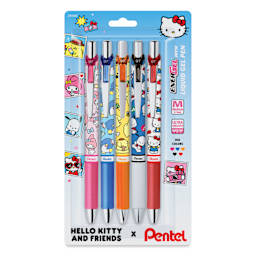 Pentel EnerGel RTX Gel Pens - Hello Kitty, Secondary, Set of 5, 0.7 mm, front of packaging