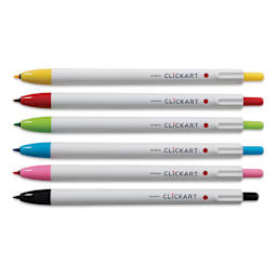 Zebra ClickArt Retractable Markers - Set of 6 (set contents)