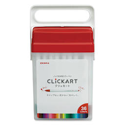 Zebra ClickArt Retractable Markers - Set of 36 (front of package)