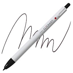 Zebra ClickArt Retractable Marker - Black marker and swatch