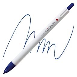 Zebra ClickArt Retractable Marker - Blue marker and swatch