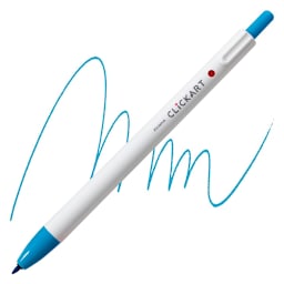 Zebra ClickArt Retractable Marker - Light Blue marker and swatch