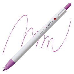 Zebra ClickArt Retractable Marker - Lavender marker and swatch