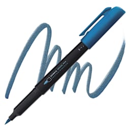 Zebra Metallic Brush Pen - Dark Blue pen and swatch