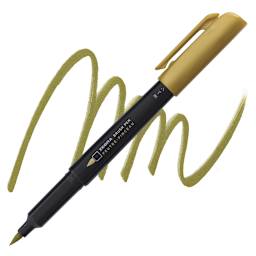 Zebra Metallic Brush Pen - Gold pen and swatch