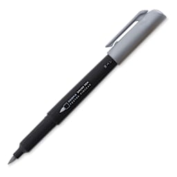 Zebra Metallic Brush Pen - Silver - with cap off