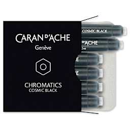 Caran d'Ache Chromatics Fountain Pen Ink Cartridges - Cosmic Black, Pkg of 6