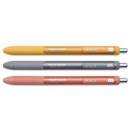 Paper Mate Inkjoy Retractable Metallic Gel Pens - Assorted Colors, Set of 3, point retracted