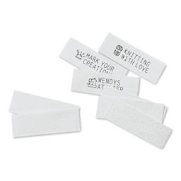 Colop Craft Labeler Sew-In Labels - Pkg of 40, 1.97" x .79" showing front and back of labels