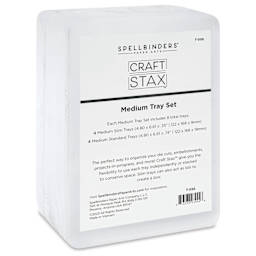 Spellbinders Craft Stax Tray Set - Set of 8, Medium, 4.8" x 6.61" front of packaging