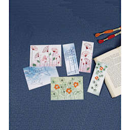 DMC Embroidery Card Kit - Nature completed projects laying on table