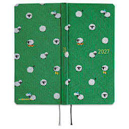 Hobonichi Techo 2027 Weeks Bow & Tie Collection Planners - 3.7" x 7.4", Sheep, front and back cover