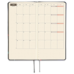 Hobonichi Techo 2027 Weeks Bow & Tie Collection Planners - 3.7" x 7.4", Candy, monthly page
