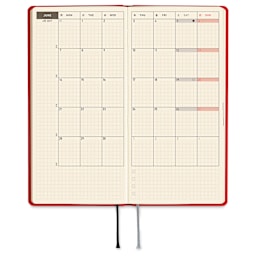 Hobonichi Techo 2027 Weeks Mega Planners - 3.7" x 7.4", Poppy Red