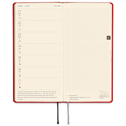 Hobonichi Techo 2027 Weeks Mega Planners - 3.7" x 7.4", Poppy Red