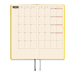 Hobonichi Techo 2027 Weeks Mega Planners - 3.7" x 7.4", Canaria Yellow, monthly pages