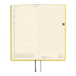 Hobonichi Techo 2027 Weeks Planners - 3.7" x 7.4", Canaria Yellow, weekly schedule and grid pages