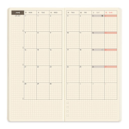 Hobonichi Techo 2027 Weeks Mega Planners - Lime Green, monthly pages