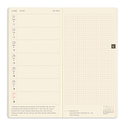 Hobonichi Techo 2027 Weeks Mega Planners - Lime Green, weekly schedule and grid pages