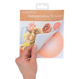 Lia Griffith Frosted Paper Blooms - Ranunculus, 6" x 6.5", 21 Sheets being flipped through