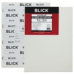Blick Premier Oil-Primed Linen Panel - 9" x 12", front and back of panel