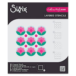 Sizzix Print & Pattern Mini Layered Stencils - Daisy front of packaging