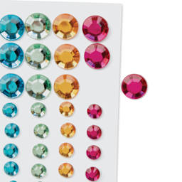Cousin DIY Adhesive Rhinestones - Pkg of 60, Rainbow close up 