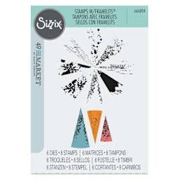 Sizzix Build-a-Burst Stamp and Framelit Set - Set of 14, Artsy Lace Mix front of packaging