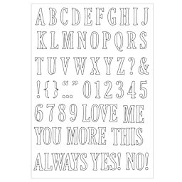 Sizzix Fine Line Alpha Stamp & Framelit Set - Set of 60