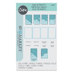 Sizzix Painted Palettes Stamp and Framelit Set - Set of 13 front of packaging