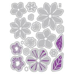 Sizzix Floral Pattern Stamp & Framelit Set - Floral Layers #1, contents