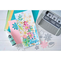 Sizzix Floral Pattern Stamp & Framelit Set - Floral Layers #1, finished page of scrapbook