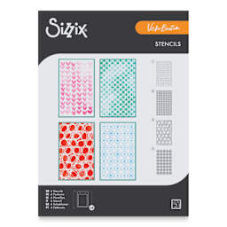 Sizzix Buildables Backgrounds Stencil Set - Set of 4, 6-3/4" x 10" front of packaging