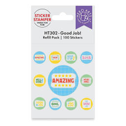 Hero Arts Sticker Stamper Refill Pack - Pkg of 100, 7/8", Good Job front of packaging
