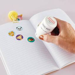 Hero Arts Sticker Stamper Starter Pack - Pkg of 100 Stickers, The Zoo stickers being applied to notebook page