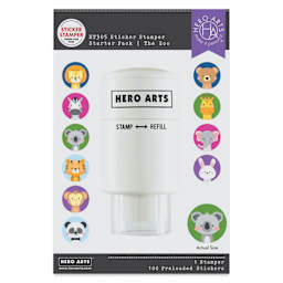 Hero Arts Sticker Stamper Starter Pack - Pkg of 100 Stickers, The Zoo front of packaging